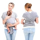 （ディオスン）Diosn ベビーキャリア 赤ちゃんスリング ラップ 新生児抱っこひも 母乳育児 天然綿製品 出産お祝い グレー