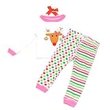 (マッドパイ)Mud Pie ベビー Reindeer Lounge Set pajamas(パジャマ)/クリスマス 111A052-12 ピンク×マルチカラー 9-12M(9ヶ月～12ヶ月) [並行