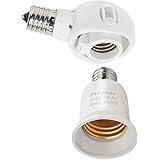 Pispoer|-くみあわせがたE17-E26 LED電球専用可変式ソケット-屋内用-ソケット変換コンセント-簡単取付 工事不要-AC 100V-ホワイト 1個セット。