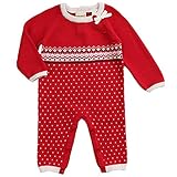 ZOEREA(ゾエレア)　ニットセーターキッズ　セーター子供　ベビー長袖ロンパース　女の子　リボン飾り　カバーオール　誕生日　記念日　出産祝い　秋冬　子供服 レッド 2歳