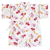 アスナロ（甚平） 甚平 ベビー 女の子 子供 日本製生地 金魚柄 綿100％ ロンパース70 アイボリー