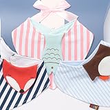【F-grip】 スタイ 3枚 セット ベビー ビブ 結婚式 プレゼント 赤ちゃん ベビー 動物 (ブルー箱)