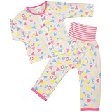 ベビーパジャマ[enfant pur]女の子|女児|子供用アルファベット|英字||トライアングル|三角柄長袖パジャマ上下セット 90cm ピンク