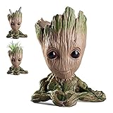 フラワーポットGroot Treemanベビーグルートおいしいプランターかわいい緑の植物フラワーポットホールペンホルダー,盆栽 樹脂 置物 贈り物 装飾 (3#)