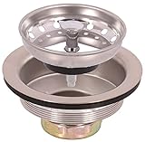 複合シンク排水アセンブリ、構造、を固定支柱Sink Strainerバスケット、キッチンシンク用、ユーティリティとランドリー洗面台、3 – 1 / 2 Drain Opening。