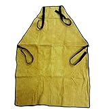 革製 断熱 耐火 エプロン 大きい 70 × 100 ㎝ サイズ 難燃性 防護 前掛け 溶接 作業 キャンプ など 用途多様