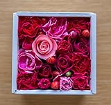 花 ギフト フラワーボックス クリスマス アレンジメント プレゼント サプライズ お祝い 誕生日 記念日　ホワイトボックス　　 (フューシャピンク)WB-FP8