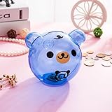 girlwillクリスタルクリア貯金箱ブルーbear-shapedコインボックスfor Adults & Girls with Drawstring bag 4.9 " 4.9 " 5.5 " [食品