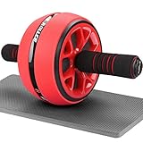 AUOPLUS 腹筋ローラー 膝マット付き 静音 一輪 アブホイール 腹筋 トレーニング器具 筋トレグッズ エクササイズローラー 体幹 スト