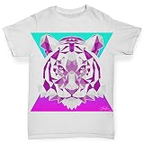Twisted Envy Geometric Tiger Faceベビー幼児用面白い手織り印刷ベビーTシャツ US サイズ: XL カラー: ホワイト