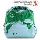 TushMate One-Fits-All Cloth Diaper, Snap (Globe) by TushMate