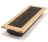Accord GTOAB412 Oak Frame Floor Register with Trellis Design, 4-Inch x 12-Inch(Duct Opening Measurem