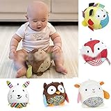 GGG JP 面白い動物スタイル ベビーキッズ用 ソフトぬいぐるみ ベル布ボール 教育玩具(サル)