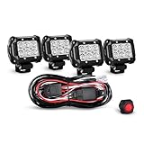 Nilight 4PCS 4 Inch 18W Flood LED Light Bars Led Work Lights Fog Lights Off Road Light Driving Light