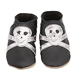 【英国製カーフレザーベビーシューズ】《トミーのガイコツ/黒 tommy skull black/metal》 (S)