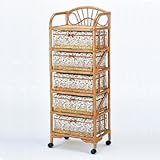 籐（ラタン）家具 籐ランドリー 5段 E3301