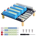 GeeekPi GPIO ねじ端子台ブレイクアウトボード HAT、ステータス LED 搭載、Raspberry Pi 4B/3B+/3B/2B/B+/Pi Zero/Zero 2 W 対応 GPIO 拡張モジュール
