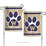 NCAA Washington Huskies 12.5 " X 18 "インチ両面ガーデン旗ロゴ