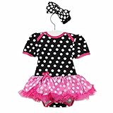 (フィーショー)FEESHOW　【２点セット】ロンパース　ベビー服　チュチュスカート付き　新生児　ノースリープ　ポンポンロンパース　ヘアバンド付き　２点セット　袖なし 連体服　出産祝い　贈り物　退院　