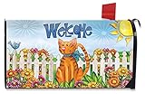 Welcome CatスプリングメールボックスカバーFloral Kittyフェンス標準Briarwood Lane