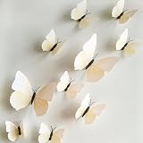 12pc Home 3d Butterfly Wall Stickers with Magnet, Simple Bright Design of Butterfly, for Decoration 