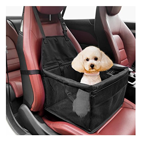 Petacc 車用ペットシート ペット ドライブボックス 犬 シートカバー キャリーバッグ 通気性抜群 滑り止め 汚れに強い 水洗い可能 お出かけ便利 (ブラック)