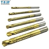 TASP 6 PC チタンコーティング HSS 木穴鋸ドリルビットセット 3 4 5 6 8 10 mm 金属