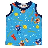 アスナロ（トップス 半袖tシャツ） ランクルTシャツ アンパンマン 男の子 子供 プリント 袖なし 総柄95 サックス