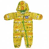ジャンプスーツ 裏メッシュ ベビー つなぎ カバーオール 撥水加工 イエロー 80