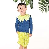 ONEBABY キッズ水着 長袖ラッシュガード　長袖トップス uvカット 紫外線対策 男の子服 スイムウェア (100#)