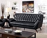 Furniture of America Aster Retro Sofa, Black [並行輸入品]
