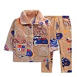 CXYP　ベビー　子供　パジャマ　上下セット　ルームウェア　パジャマセット　上着＆ズボン　赤ちゃん　秋冬　動物　ふわふわ　カワイイ　キャラクター 　男の子 　女の子 　防寒着　寝間着　 (100cm,