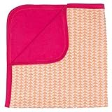 Finn + Emmaリバーシブルベビー毛布、三角形印刷/ローズレッド