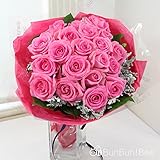 BunBunBee ローズ20本のブーケ (ピンクローズ)