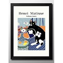 Amazon.co.jp: アンリ マティス マチス 猫 ネコ ハチワレ モダン A3