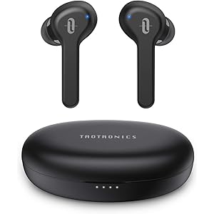 TaoTronics ワイヤレスイヤホン Bluetooth 5.0 【令和最新版 第3世代 MCSync技術採用】高音質 40時間連続再生 3Dステレオサウンド 瞬間ペアリング AAC対応 片耳/両耳 IPX7完全防水 SoundLiberty 53 (ブラック)