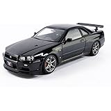 オートアート(AUTOart) 1/18 ニッサン スカイライン GT-R (R34) Vスペック II ブラックパール 完成品 77407