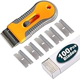 Ehdis カーステッカーリムーバーカミソリブレードスパチュラスクレーパーウィンドウティントツールユーティリティナイフウィンドウガラスフィルム接着剤+ 100pcs交換可能なカミソリブレード