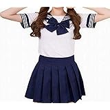 [Anfang] セーラー服 半袖 上下セット 女子高生 JK ハロウィン 衣装 学生服コスチューム ミニスカ コスプレ
