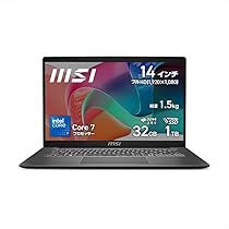 マ*ス様 高性能MSIノートPC｜14インチQWXGA+｜i7・メモリ32GB Amazon.co.jp: 【Amazon.co.jp限定】 MSI ビジネス ノートPC