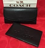 Authentic Coach 財布Pebbled Leather Checkbook Trifold Wallet Black [並行輸入品]