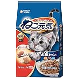 ねこ元気 全成長段階用 お魚ミックス まぐろ・かつお・白身魚入り 1kg