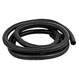 uxcell　コルゲートチューブ ケーブルパイプ　ジャバラホース ブラック　2.3M　プラスチック　ブラック