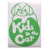 グリーン（緑） 犬 シーズー 円 Kids in the car キッズ イン ザ カー キッズインカー ステッカー 窓ガラス用シールタイプ 車 戌 干支 動物