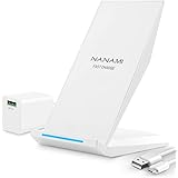 NANAMI ワイヤレス充電器 (Quick Charge3.0急速充電器付属) Qi/PSE認証済み iPhone 15/14/13/12シリーズ/SE第二世代/11(Pro)/Xs(Max)/XR/X/8(Plus) Galaxy S23/S22
