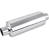 EVIL ENERGY 2" Exhaust Muffler Center Stainless Steel (2.0inch Inlet/Outlet, 13.8" Length)