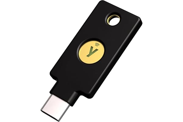Yubico セキュリティキー C NFC（ブラック）ファームウェア5.8 FIDO2/WebAuthn・U2F対応 USB-C/NFC 多要素認証 2要素認証 IP68 防水防塵 耐衝撃