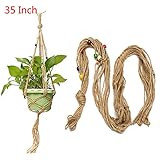 35 inch colour bead flower pot plant hanger macrame jute rope