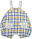 アンナニコラ ガーゼ ふんわりサロペットロンパース チェック 60cm イエロー AN10-52R-2 E67 日本製