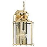 Sea Gull Lighting 8509-02 Single-Light Classico Outdoor Wall Lantern with Clear Beveled Glass, Polis